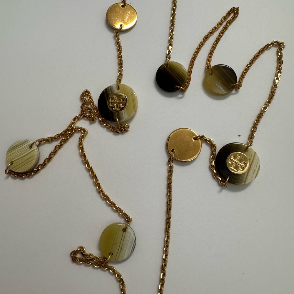 Tory Burch Gold Necklace with Disc Charms